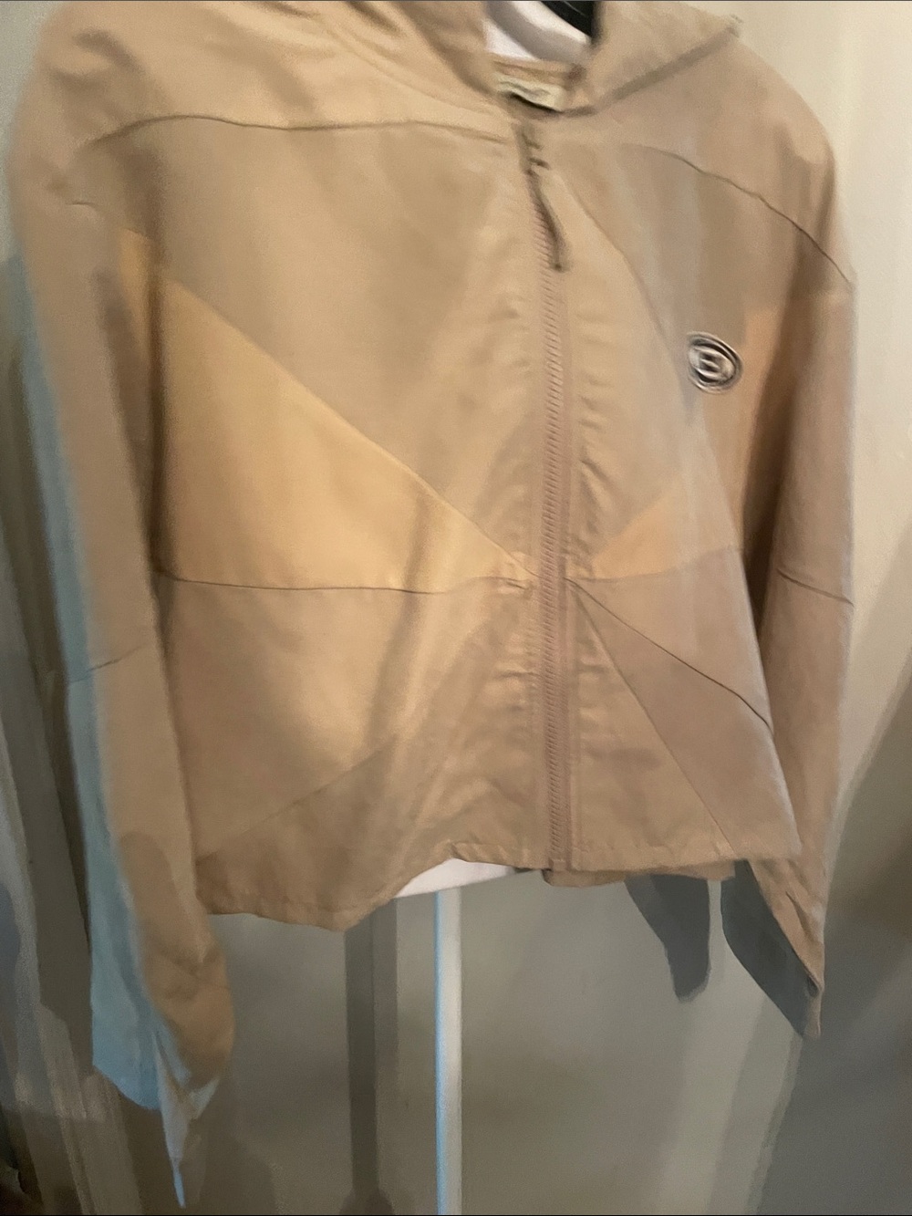 Lightweight Beige Women's Bomber Jacket with Zip Front